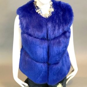 Royal Blue Faux Fur Vest